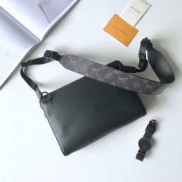 Replica Louis Vuitton Black Monogram Titanium Messenger