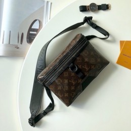 Replica Louis Vuitton Brown Monogram Titanium Messenger Wide Strap