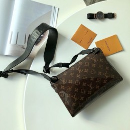 Replica Louis Vuitton Brown Monogram Titanium Messenger Wide Strap
