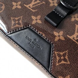 Replica Louis Vuitton Brown Monogram Titanium Messenger Wide Strap