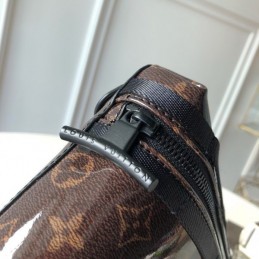 Replica Louis Vuitton Brown Monogram Titanium Messenger Wide Strap