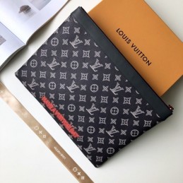 Replica Louis Vuitton Black Monogram Red Graphic Discovery Pochette