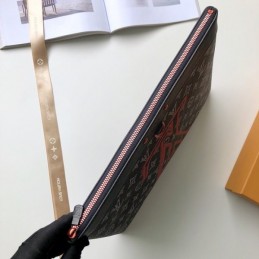 Replica Louis Vuitton Black Monogram Red Graphic Discovery Pochette