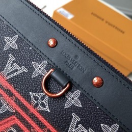 Replica Louis Vuitton Black Monogram Red Graphic Discovery Pochette