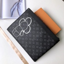 Replica Louis Vuitton Black Monogram Flower Discovery Pochette