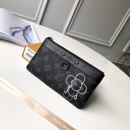 Replica Louis Vuitton Black Monogram Flower Discovery Pochette PM