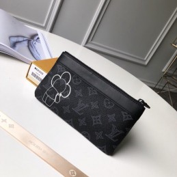 Replica Louis Vuitton Black Monogram Flower Discovery Pochette PM