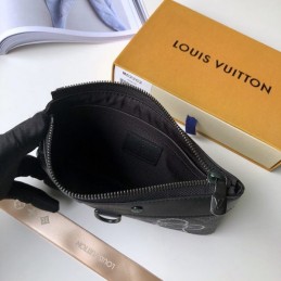 Replica Louis Vuitton Black Monogram Flower Discovery Pochette PM