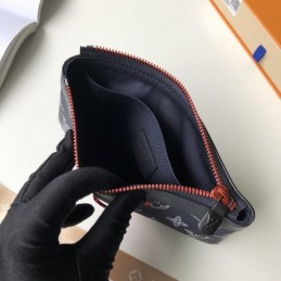 Replica Louis Vuitton Black Monogram Red LV Graphic Discovery Pochette PM