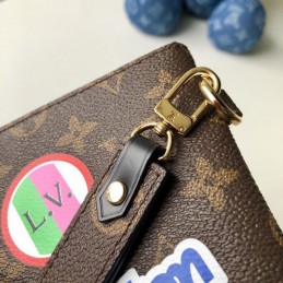 Replica Louis Vuitton Brown Monogram Travel Patch City Pouch