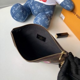 Replica Louis Vuitton Brown Monogram Travel Patch City Pouch