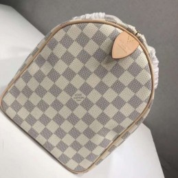 Replica Louis Vuitton White Damier Azur Beige Trim Speedy 35