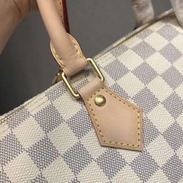 Replica Louis Vuitton White Damier Azur Beige Trim Speedy 35