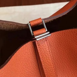 Replica Hermes Orange Brown Picotin Lock 22 Smooth Leather Bag