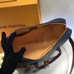 Replica Louis Vuitton Brown Monogram Burgundy Trim Tuileries Handbag