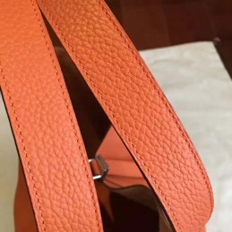 Replica Hermes Orange Brown Picotin Lock 22 Smooth Leather Bag