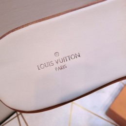 Replica Louis Vuitton White Mink Slide Slippers