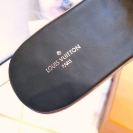 Replica Louis Vuitton Black Mink Slide Slippers
