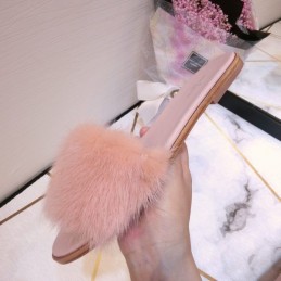 Replica Louis Vuitton Pale Pink Mink Slide Slippers