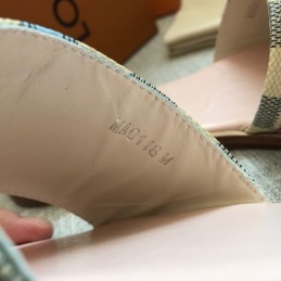 Replica Louis Vuitton Multicolor Check Lock It Flat Mule Sandals