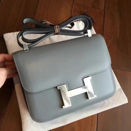 Replica Hermes Gray Constance Mini 18 Smooth Leather Palladium Hardware Bag