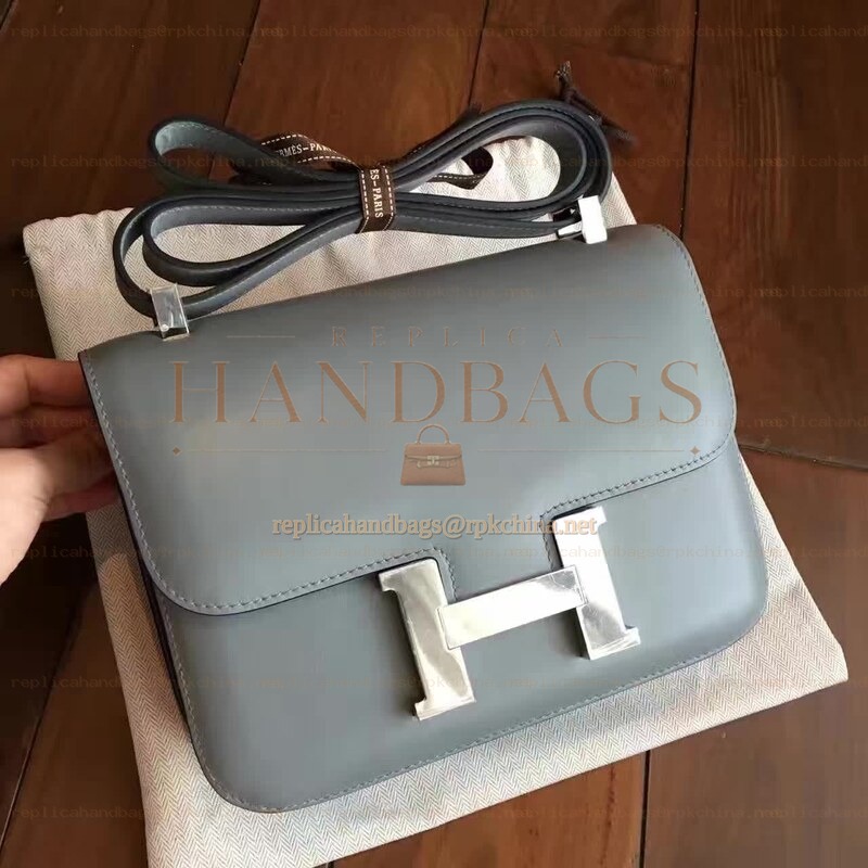 Replica Hermes Gray Constance Mini 18 Smooth Leather Palladium Hardware Bag