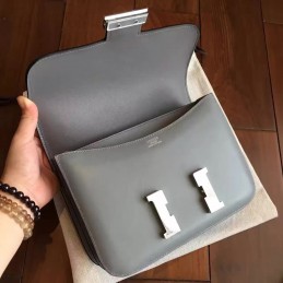 Replica Hermes Gray Constance Mini 18 Smooth Leather Palladium Hardware Bag