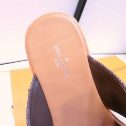 Replica Louis Vuitton Brown Monogram Pink Flat Sandals