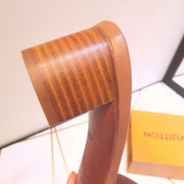 Replica Louis Vuitton Tan Lock It Mule Sandals