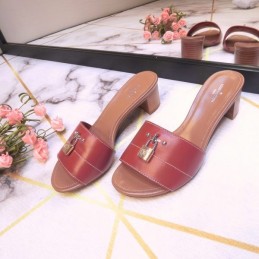 Replica Louis Vuitton Red Lock It Mule Sandals