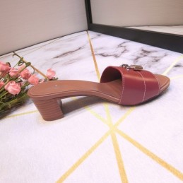Replica Louis Vuitton Red Lock It Mule Sandals