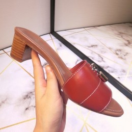 Replica Louis Vuitton Red Lock It Mule Sandals