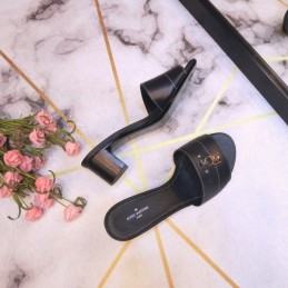Replica Louis Vuitton Black Lock It Mule Sandals
