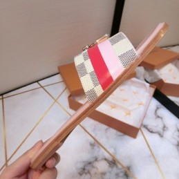 Replica Louis Vuitton Pink Multicolor Lock It Flat Mule Sandals