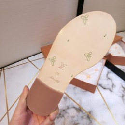 Replica Louis Vuitton Pink Multicolor Lock It Flat Mule Sandals