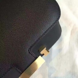 Replica Hermes Black Constance Mini 18 Gold Hardware Bag