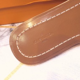 Replica Louis Vuitton Black Lock It Flat Mule Sandals