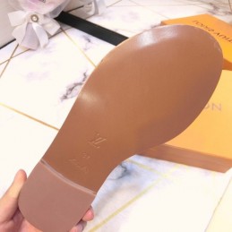 Replica Louis Vuitton Black Lock It Flat Mule Sandals