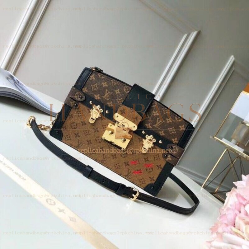 Replica Louis Vuitton Brown Monogram Multicolor Patch Trunk Clutch