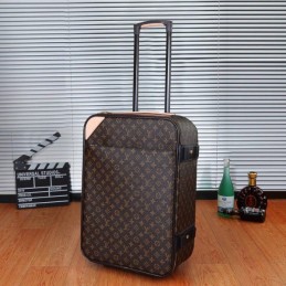 Replica Louis Vuitton Brown Monogram Dark Trim Horizon 55 Rolling Luggage