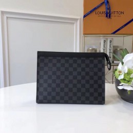 Replica Louis Vuitton Damier Graphite Pochette Voyage MM Wristlet