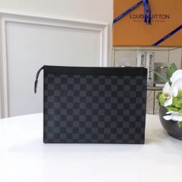 Replica Louis Vuitton Damier Graphite Pochette Voyage MM Wristlet