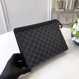 Replica Louis Vuitton Damier Graphite Pochette Voyage MM Wristlet