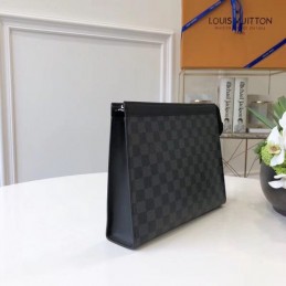 Replica Louis Vuitton Damier Graphite Pochette Voyage MM Wristlet