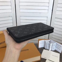 Replica Louis Vuitton Black Monogram Eclipse Zippy Organizer Wallet - Style 2
