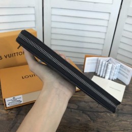 Replica Louis Vuitton Black Monogram Eclipse Zippy Organizer Wallet - Style 2