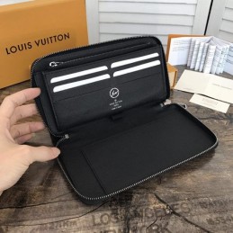 Replica Louis Vuitton Black Monogram Eclipse Zippy Organizer Wallet - Style 2