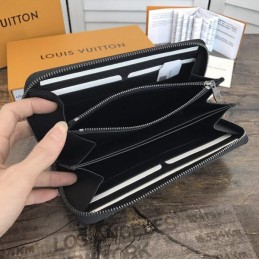 Replica Louis Vuitton Dark Gray Monogram Eclipse Zippy Organizer Wallet - Style 2