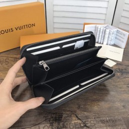 Replica Louis Vuitton Dark Gray Monogram Eclipse Zippy Organizer Wallet - Style 2