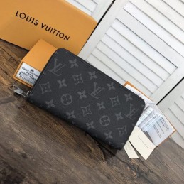 Replica Louis Vuitton Dark Gray Monogram Eclipse Zippy Organizer Wallet - Style 2